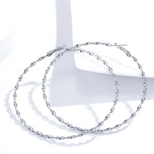 Silver-tone Twisted Hoop Earrings